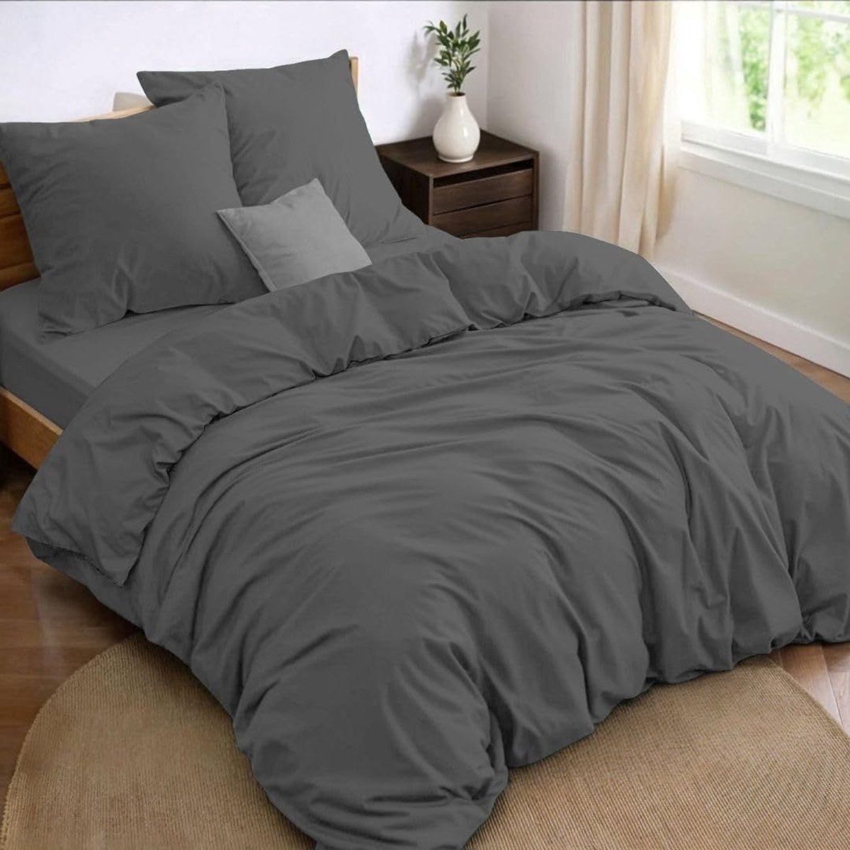 Thuys – Dekbedovertrek 180 x 200 – Dekbed – 240cm x 220cm x 5cm – Grijs