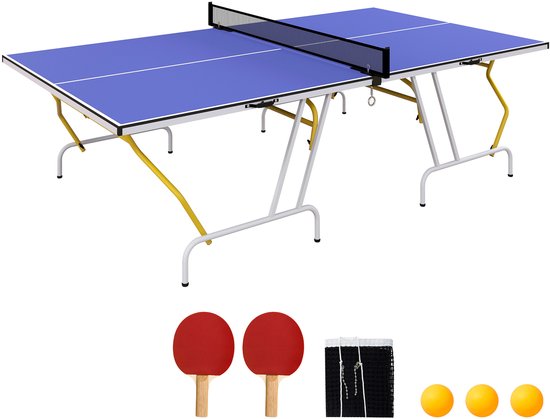 SPORTNOW-MDF, Stahl-Blau-274L x 152,5B x 76H cm-Tischtennisplatte