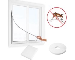 Insecten Hor I Raamhor I Raam Hor I Net tegen insecten I Horrengaas I Vliegenhor I Met Klittenband Plakstrip I 130 x 150 cm I Wit