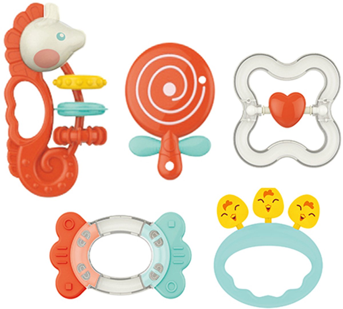 HUANGER Baby rammelaars, 5 stuks