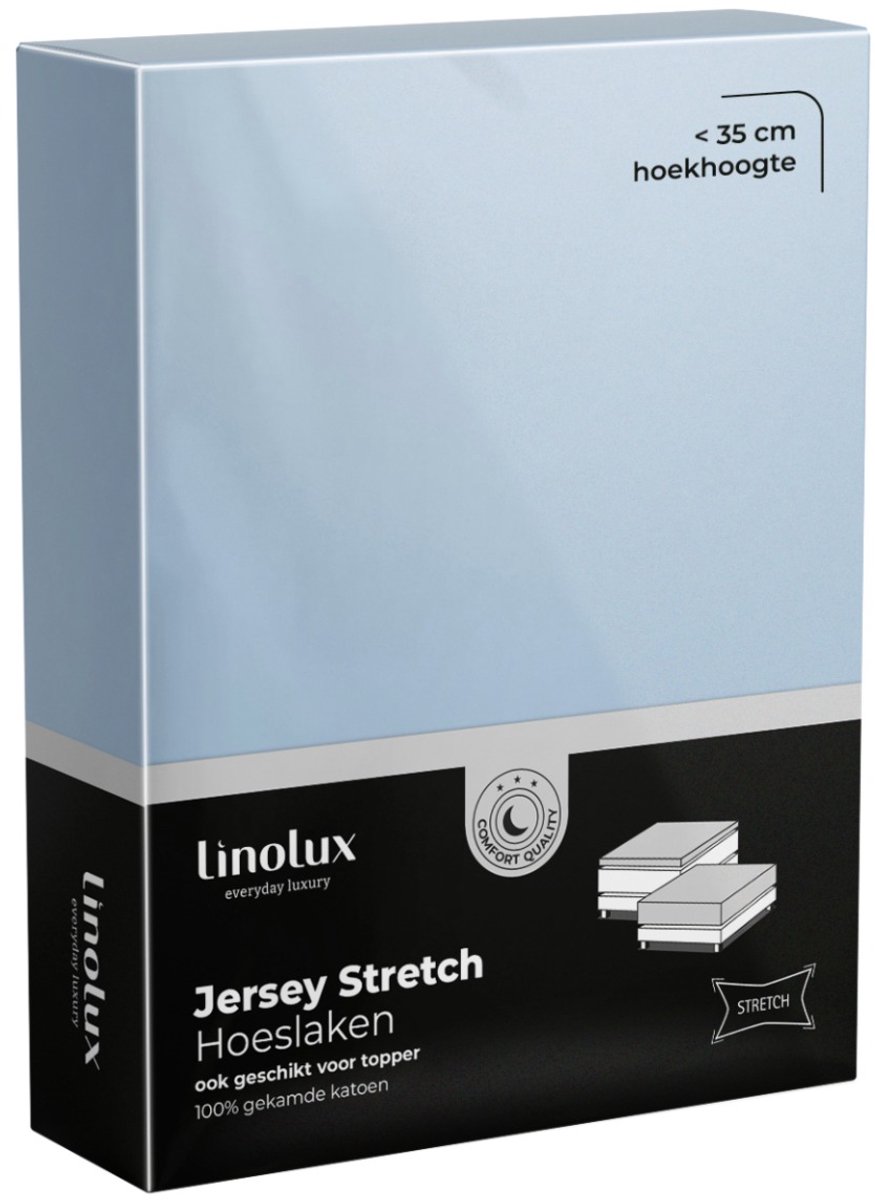 Linolux (topper) Hoeslaken Jersey Dusty Blue 180x220