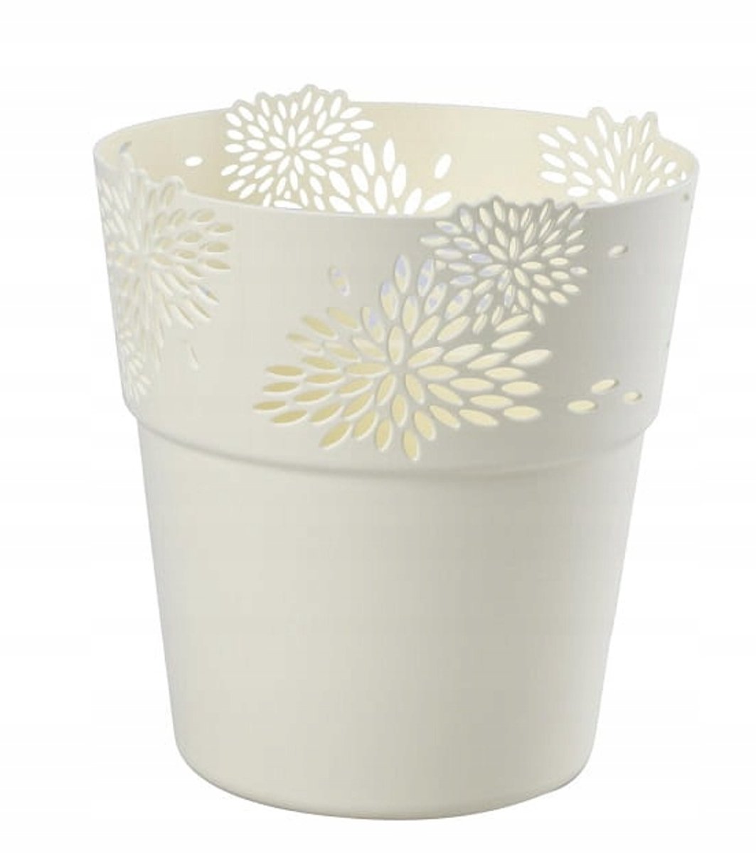Galicja Aster Serie - Kanten Bloempot - 13 cm - Kleur: Crème