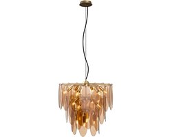 QAZQA mochan - Art Deco Hanglamp - 14 lichts - Ø 55 cm - Goud - Woonkamer | Slaapkamer | Keuken