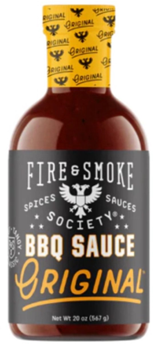 Fire & Smoke Original BBQ Sauce – Klassieke Amerikaanse BBQ Saus – Zachtzoet & Rokerig – 20 oz (567g)