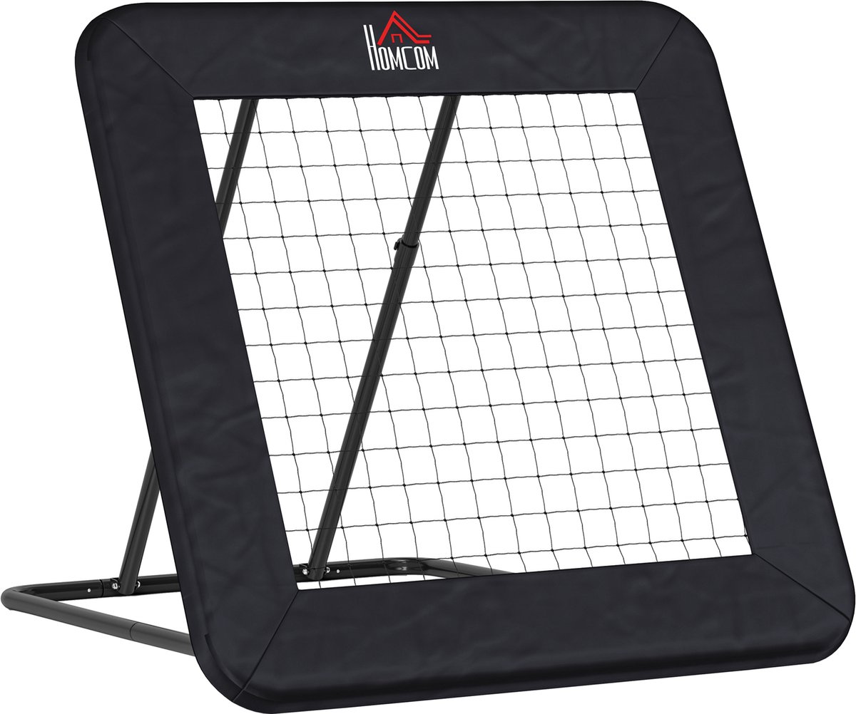 HOMCOM-Fußball Rebounder-Metall, PE, Polyester--128L x 118B x 120H cm-Schwarz