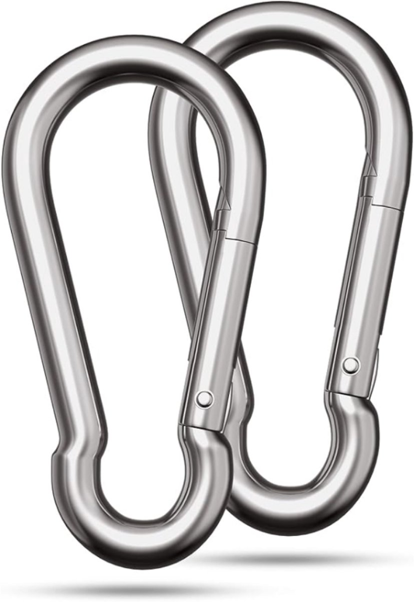 DX - Premium Duopakket Gegalvaniseerde Karabijnhaak - 2 stuks - 7x70mm - Verzinkt Staal - Glanzend Zilver