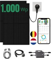 LDY - 2 Zonnepanelen met stekker set - 1000Wp Full Black zonnepanelen - compleet pakket - 800W Micro omvormer - Full Black zonnepanelen - 2-jaar terug verdientijd - plug- and play