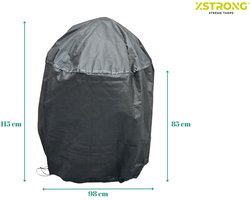 Xstrong Premium BBQ Hoes Waterdicht Ø98 x 115 cm – Barbeque Hoes – Extra sterk – Voor BBQ’s en Kamado’s tot ca. 25 inch