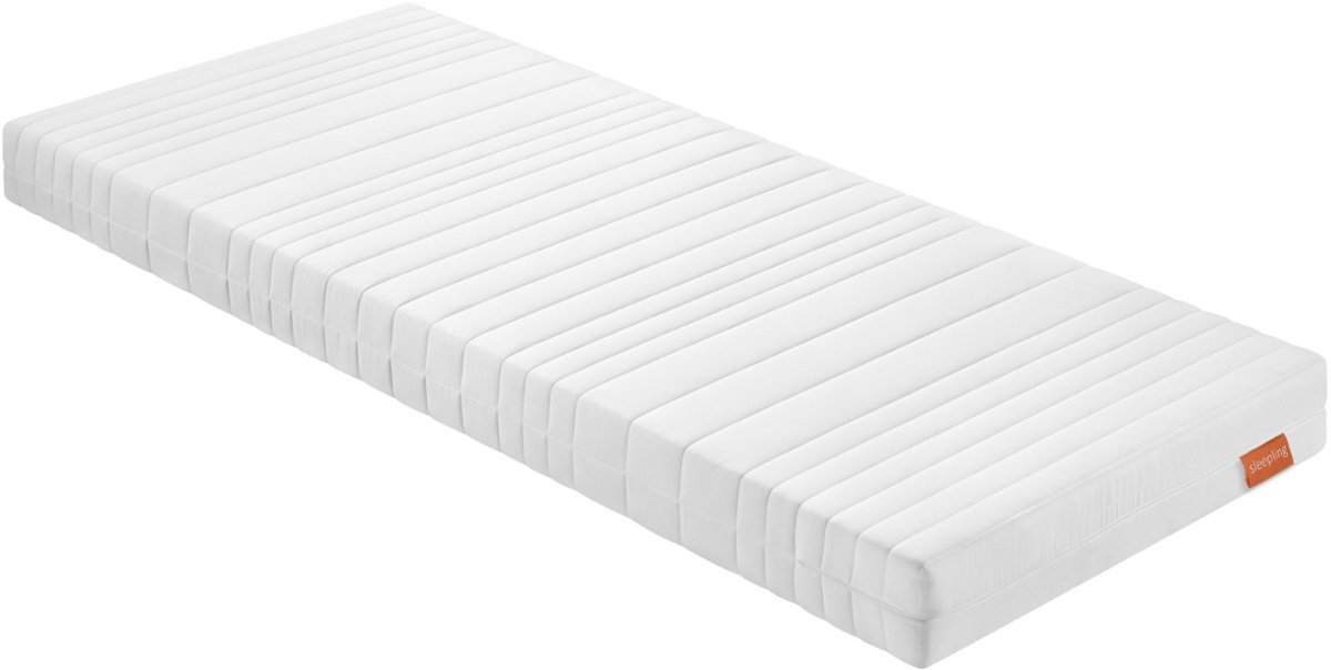 sleepling 90 x 200 cm koudschuimmatras Basic 70 | hardheidsgraad 2 | matras met 7-zone technologie | Made in EU | afneembare hoes van polyester, wasbaar op 60 graden | 90 x 200 x 16 cm | wit