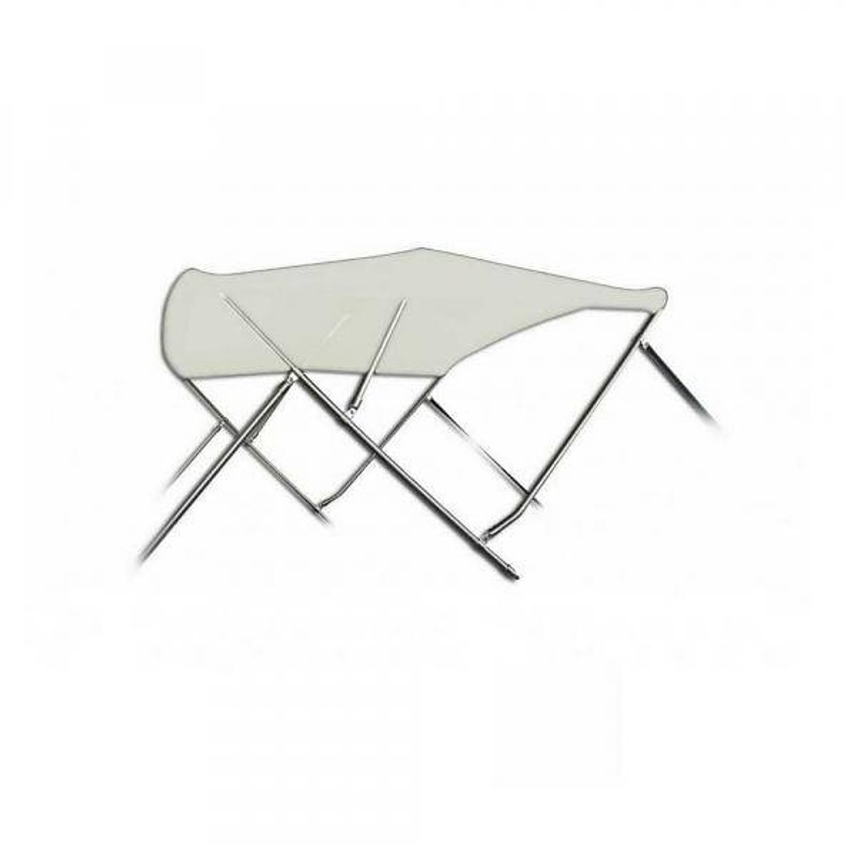 BREG Biminitop | RVS 3-boogs | Breedte 215 <> 228 cm - Hoogte 91 cm - Grijs doek
