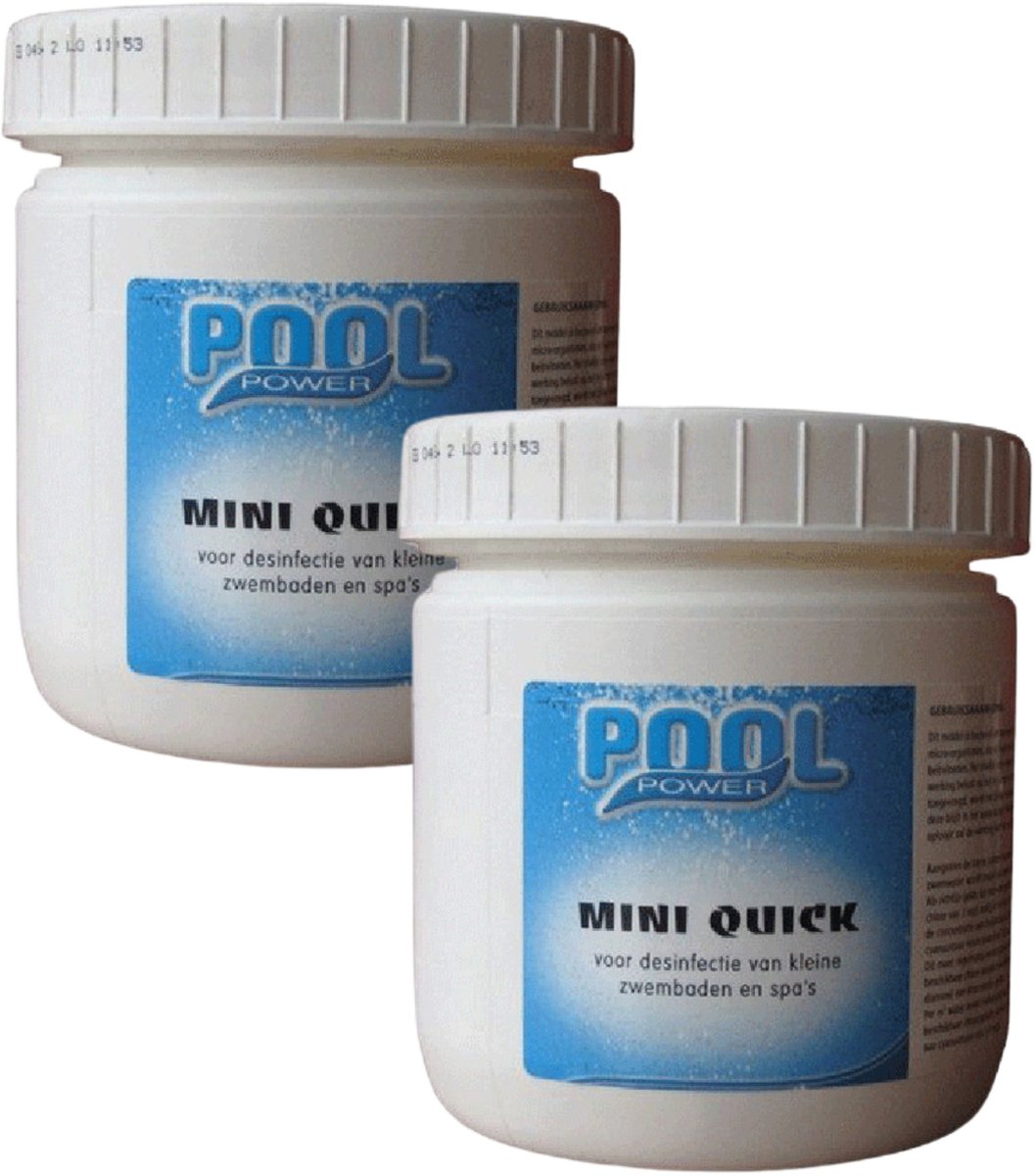 Pool Power Chloortabletten - 360x st - 2,7 cm - mini quick tabletten - traag oplosbaar - voor kleine zwembaden - desinfectie
