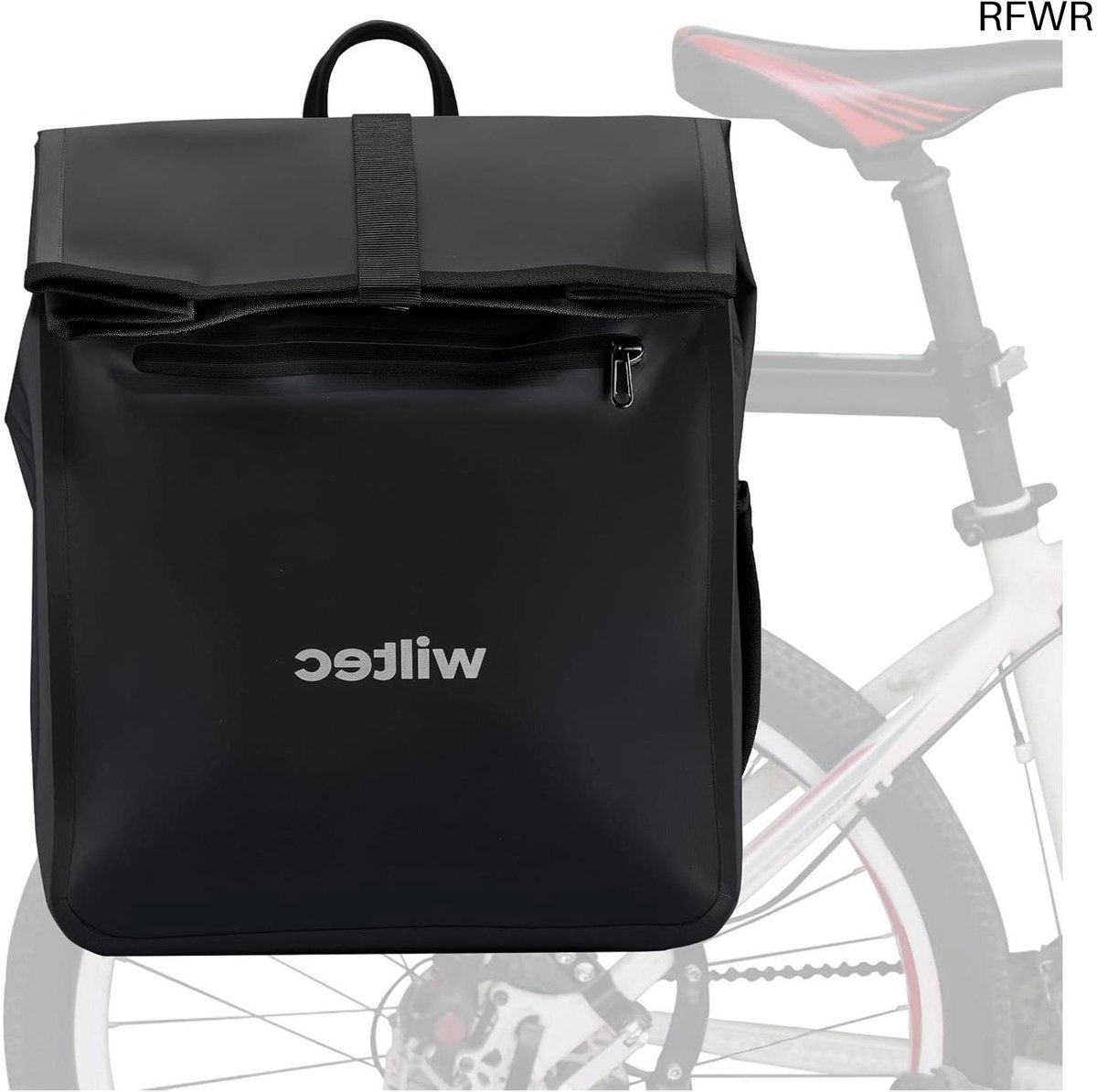 RFWR® Enkele Fietstas 22L voor Bagagedrager - Waterbestendige Fietstas van 500D PVC