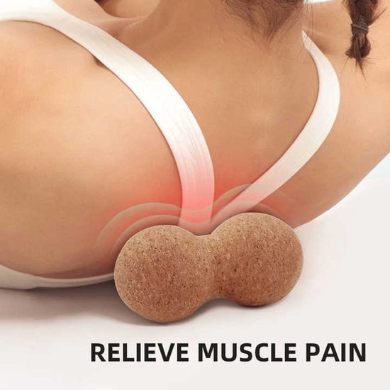 Yoga Cork Peanut Lacrosse Ball Massager - Premium 100% Natuurlijk - Triggerpoint Roller Therapie Diepe Weefselverlichting - Mobiliteitshulpmiddel Ontspan Myofasciale Release Ontspan Spieren - Milieuvriendelijk van Recovr — afbeelding 2
