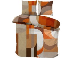 iSleep Dekbedovertrek Xavi - Eenpersoons - 140x200/220 cm - Oranje