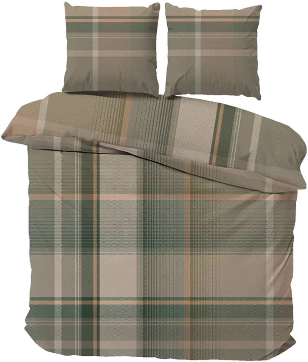 iSleep Dekbedovertrek Nicky - Litsjumeaux XL - 260x200/220 cm - Groen