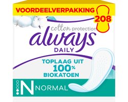 Always Dailies Inlegkruisjes Cotton Protection Normal Bio - 208 stuks