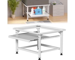 Wasmachine opbouwmeubel Wit 150 kg belastbaar - 63x54x42cm - Wasmachine Verhoger Met uittrekbaar rek