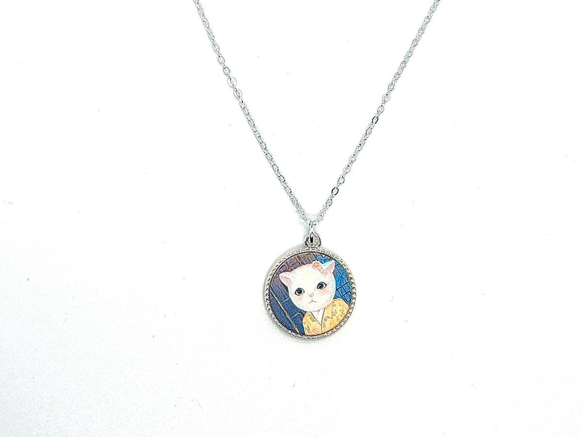 Ketting Meisje- Ketting met Poes- Meisjesketting poes- Poezenketting- Kat- Zilver- Kind- LiLaLove