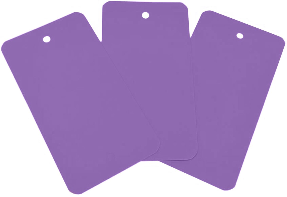 Kortpack - PVC labels - 120mm x 65mm - Paars - 1000 Stuks - Schrijfbaar - Met 2 ponsgaten - (021.0048)