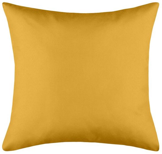 Coussin décoratif en tissu Hawaï - jaune ocre - 40 x 40 cm - coussins de canapé - intérieur/extérieur - polyester