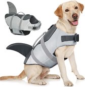 Zwemvest Hond-zwemvest hond tot 10 kg-honden zwemvest-Hoog drijvend reflecterend zwemvest voor honden-Shark Dog Reddingsvest met Reddingsgreep - Zwemkleding voor Kleine, Middelgrote en Grote Honden-Ruglengte 30 cm，nekomtrek 40 cm，borstomtrek 41 cm