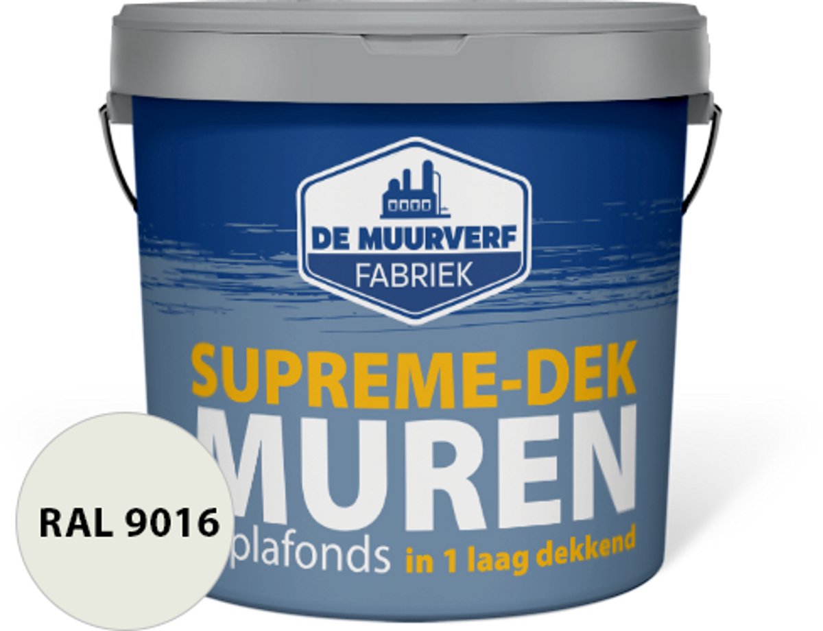 Supreme-dek | RAL 9016 | 10 liter | DE MUURVERFFABRIEK