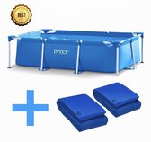 Bol.com AG Zwembad Intex - 260x160x65cm - Inclusief AG Afdekhoes & Grondzeil - Zwembaden - Zwembadje - Rechthoekig- Sterk - opze... aanbieding
