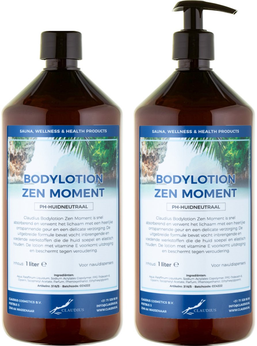 Bodylotion Zen Moment 1 Liter - met gratis pomp - set van 2 stuks