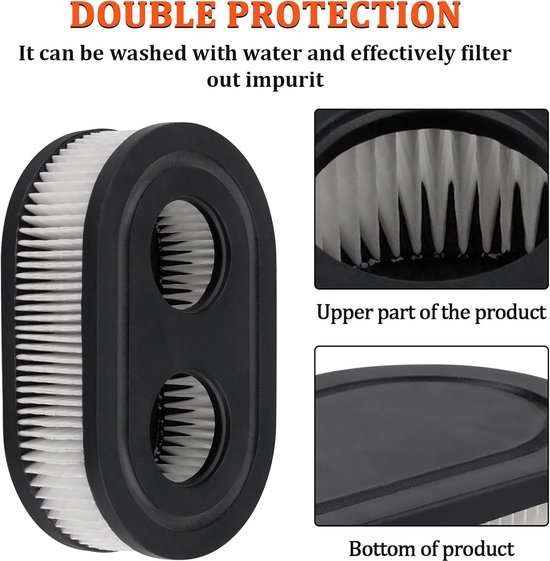 Grasmaaierluchtfilter - 2 stuks geschikt voor 550E-550EX Briggs & Stratton 798452 593260 — afbeelding 5