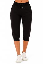 Smith & Solo Capri Broek Dames, korte Joggingbroek, Zomerbroeken, Zwart, XL
