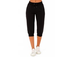 Smith & Solo Capri Broek Dames, korte Joggingbroek, Zomerbroeken, Zwart, XL