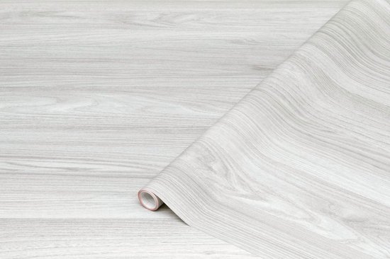 Unyqoos® Zelfklevende decoratieve folie voor meubels met hout-look in lichtgrijs, 67,5 cm x 2 m