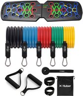 Hulser Sportieve bundel - Push-up bord en Weerstandsbanden - Fitness plank en resistance bands met handvatten, ankle strap en deuranker - Opdrukken sporten - Home workout - Enkelband - Stretch elastiek - Power band weerstandselastiek