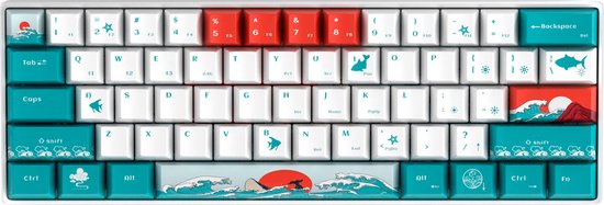 MageGee Star61 - Gaming Toetsenbord - Mechanisch - 60% - Ergonomisch - RGB Toetsenbord - Coral Sea