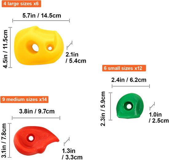 32 Stuks Klimgrepen, Klimstenen Kinderen, Donkere Kleuren Klimwand Houders Voor Speeltoren En Klimmuur Kerstmis Verjaardagscadeaus Kinderen 1309004277