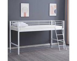 Halfhoogslaper Julie 90x200cm - metaal - mat wit