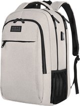 TRVLMORE Rugzak met Levenslange Garantie - Rugtas met 15,6 Inch Laptopvak - Schooltas - Spatwaterdicht - Heren en Dames - Jongens en Meisjes - 28L - Champagne