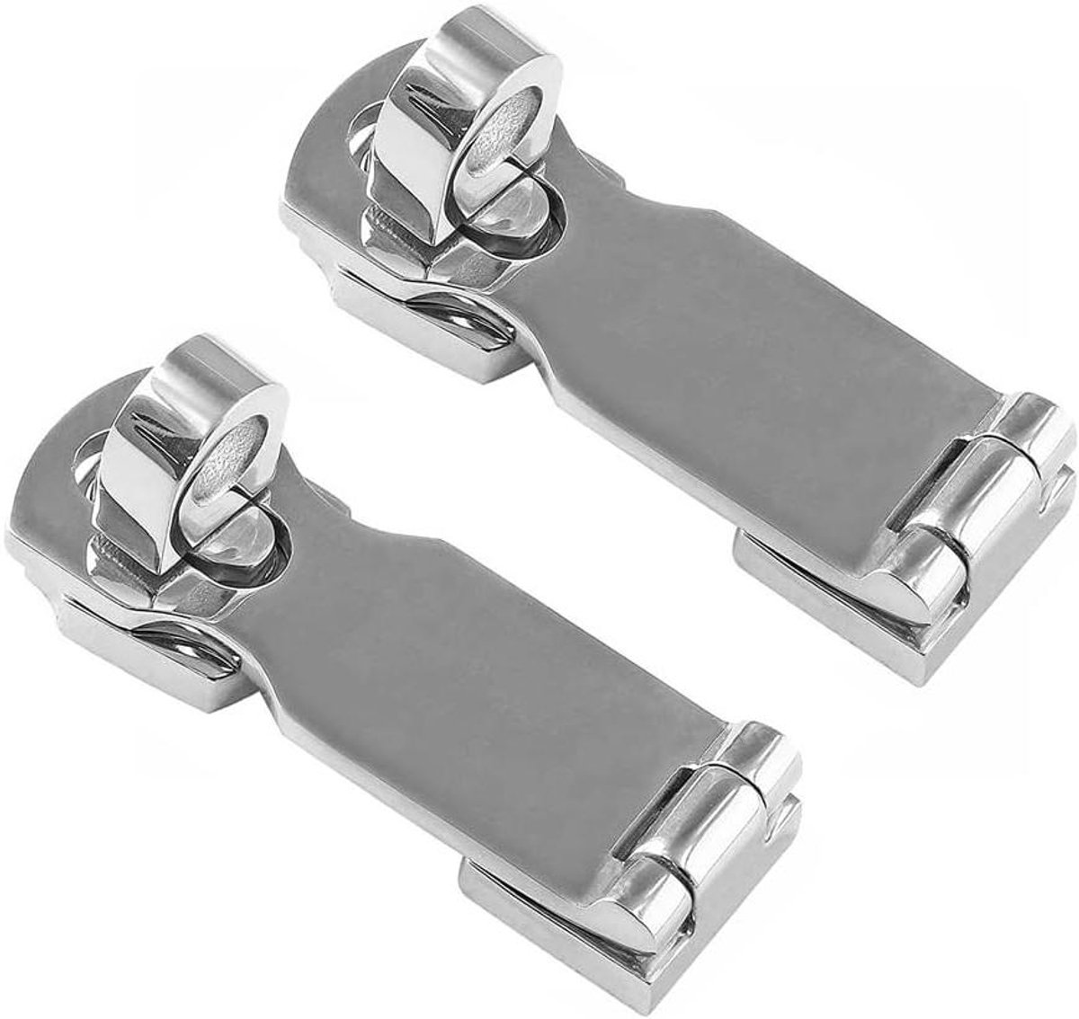 Allecto Plus - 3 Inch Marine Grade Deur Hasp 2 Stuks - Roestvrij Staal - Zwaar Beveiliging Hasp - Hangslot & Montage Eye - RVS.