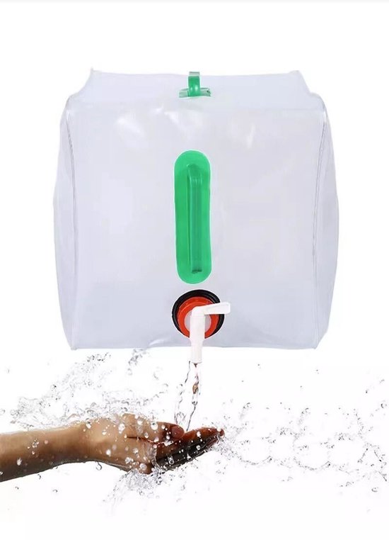 opvouwbare jerrycans - 4 stuks X 20 liter - met kraan - BPA-vrij - transparant en groen van Campgear — afbeelding 2
