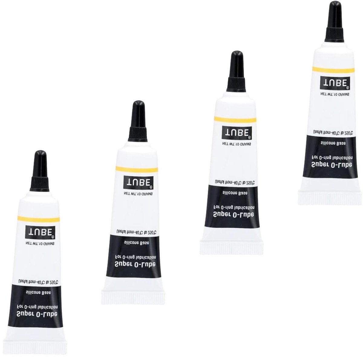 Allecto Plus - Siliconenvet O-ring afdichtingsvet 4 stuks 10 g - Multifunctioneel smeermiddel voor kranen en koffiezetapparaten - Transparant siliconenvet voor machines en zaklampen