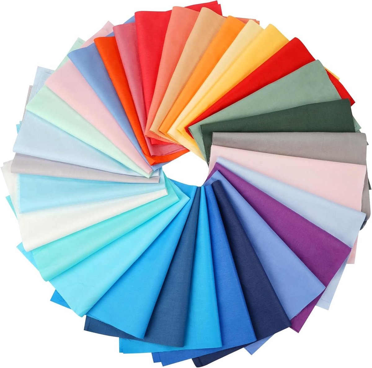 Allecto Plus - Patchwork stofpakketten 30 stuks - Katoenen stof 20 cm x 25 cm - Quilten en naaien - Kleurrijk en effen - DIY Naaipatroon.