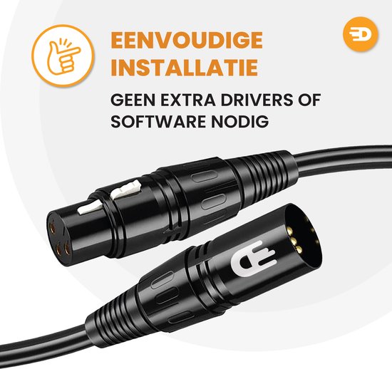 Drivv. Câble XLR Premium - Câble microphone - Mâle vers Femelle 3 broches - 2 Mètres