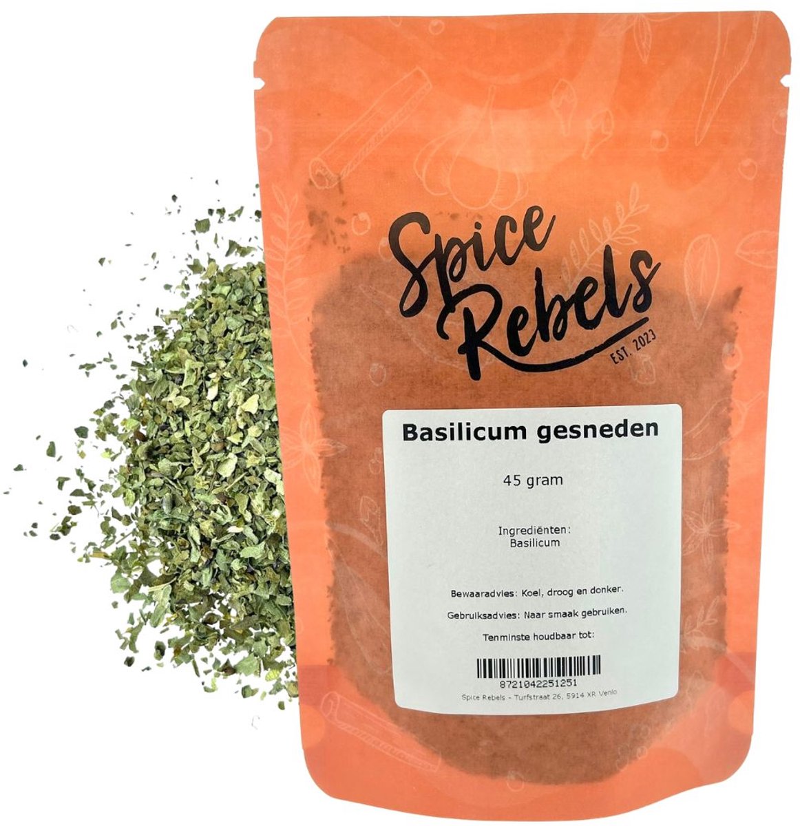 Goedkoopste Spice Rebels - Basilicum gesneden - zak 45 gram