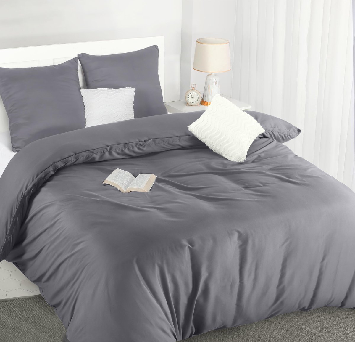 Ibenzoa® Beddengoedset van Microvezel met Luxe Afwerking - 220 x 240 cm, Inclusief Kussenslopen