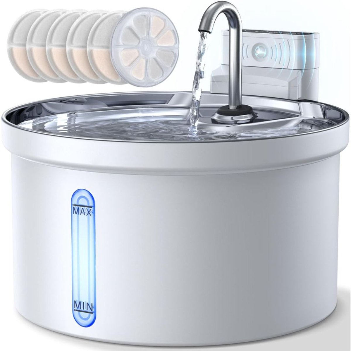 CLGP® Drinkfontein Kat - Kattenfontein met Sensor en Filter - Drinkbak Hond - Wit