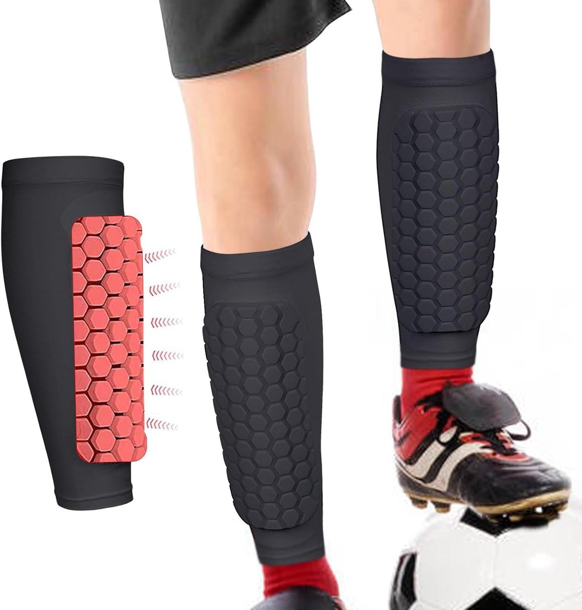 Allecto Plus - Voetbal scheenbeschermers voor kinderen en jeugd - Antislip - Botsing vermijden - Voor voetbal, basketbal en volleybal