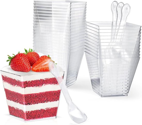 Snackbekers van kunststof, 160 ml, 50 stuks, herbruikbaar