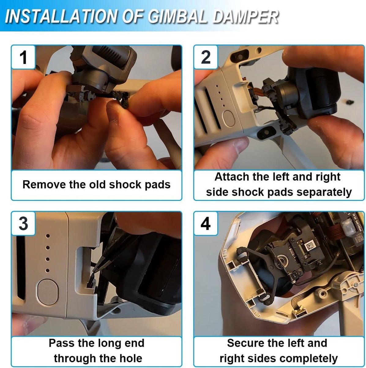 Allecto Plus - Vervangende Camera Schokdemper Beugel met 4 Stuks Schokdemper Dempers voor DJI Mini Drones - Accessoires voor Stabiele Camera Opname - Inclusief Reparatie Gereedschap. – foto 7