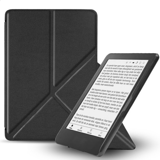 RENALUX - Étui pour liseuse Kobo Clara BW - Sleepcover Bookcase - Zwart