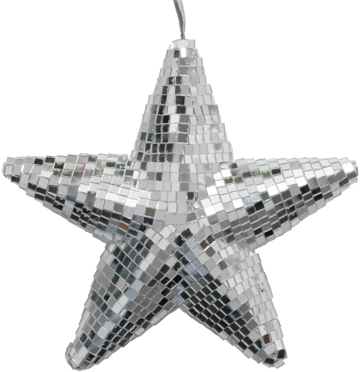 Boltze Home kersthanger ster disco zilver 20x20cm kerstdecoratie.